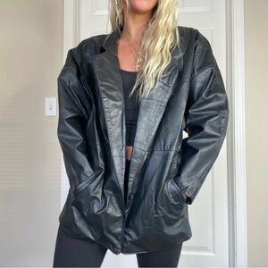 Women's 80s Fitted Black Authentic Leather Jacket